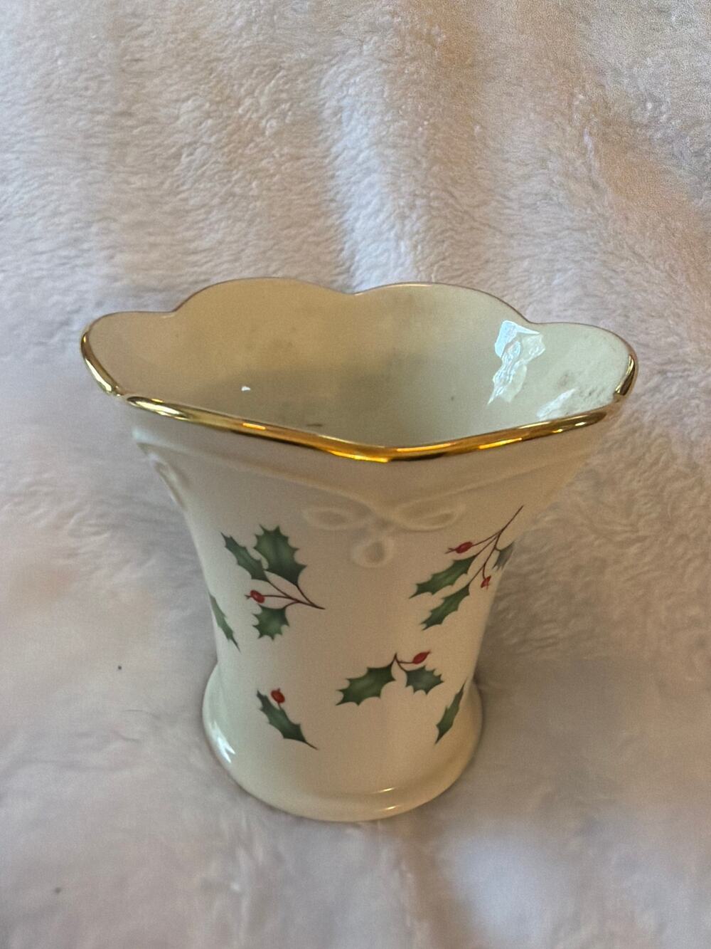 Lenox Holiday Dimension Collection Porcelain Holiday Votive Candle Holder
